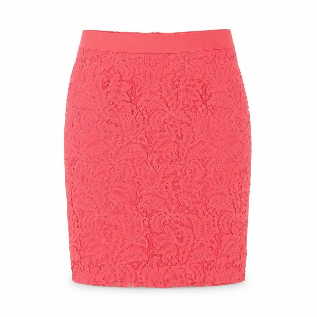Dunnes Women Pink Lace Pencil Skirt Size 12 Knee Length