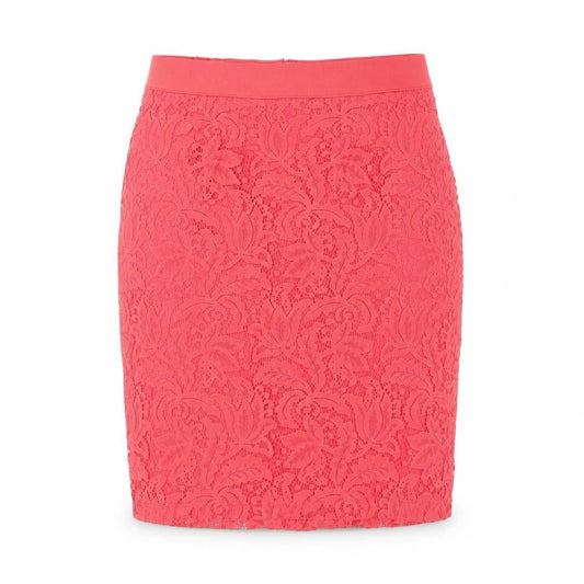 Dunnes Women Pink Lace Pencil Skirt Size 12 Knee Length