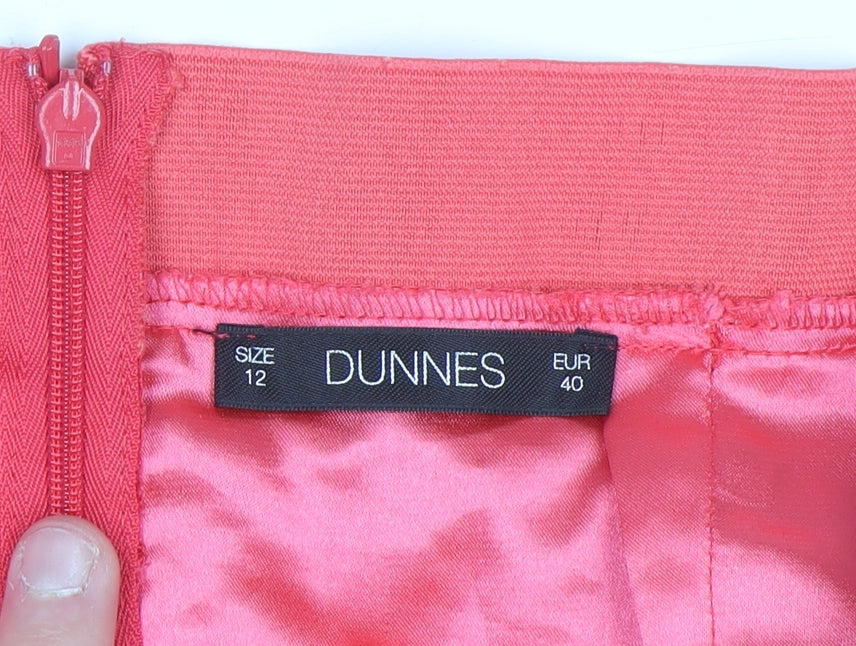 Dunnes Women Pink Lace Pencil Skirt Size 12 Knee Length