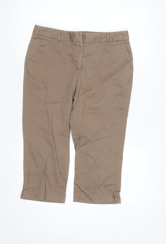 Atmosphere Women Beige Chino Shorts Size 12 Cotton Blend Casual