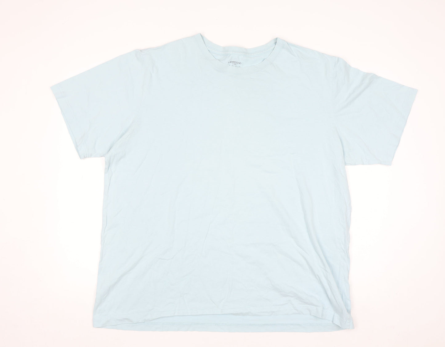 Lands' End Men's Blue Cotton Short Sleeve Crew Neck T-Shirt Size L