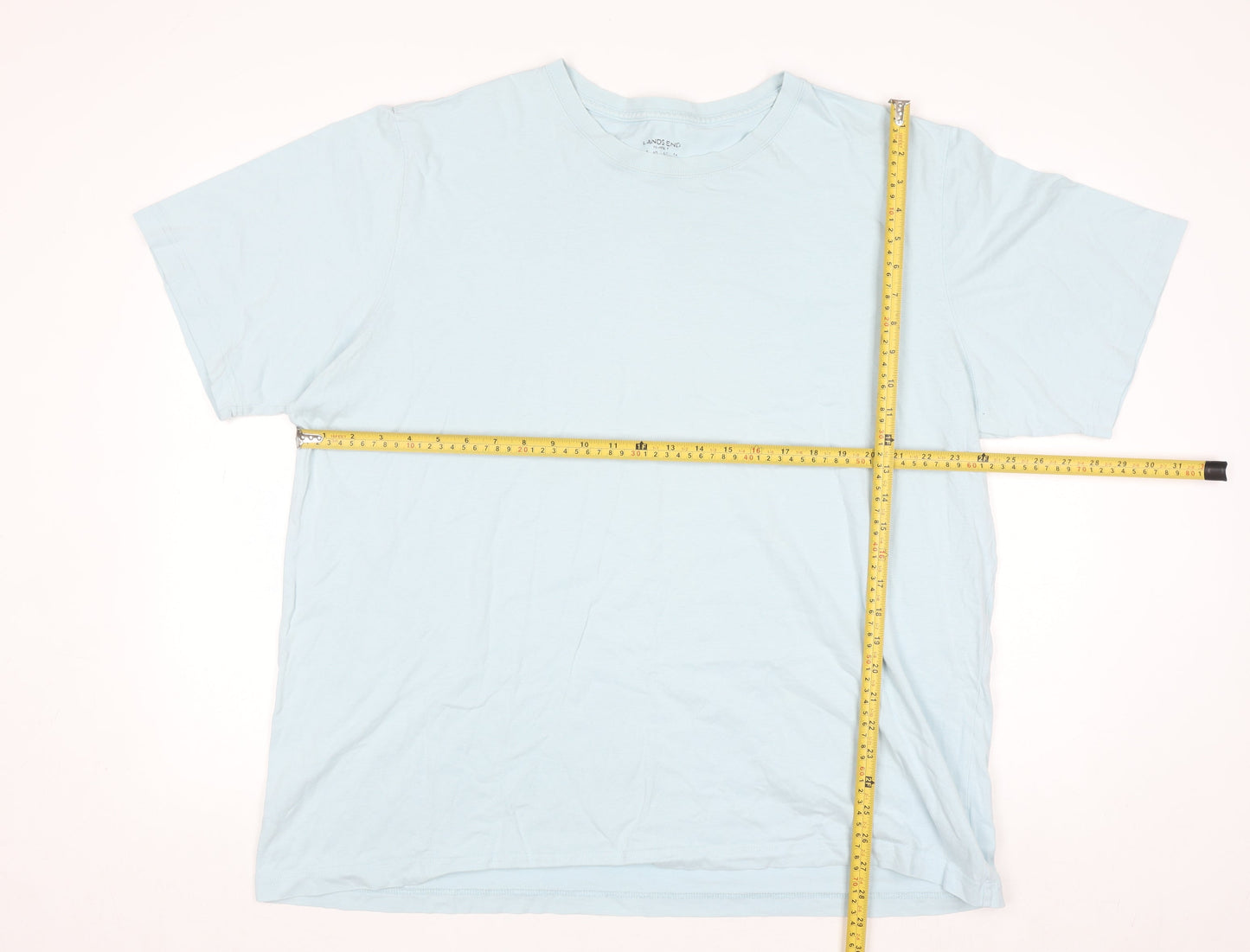 Lands' End Men's Blue Cotton Short Sleeve Crew Neck T-Shirt Size L