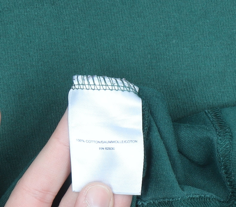 Lands’ End Men’s Green Cotton Crew Neck Short Sleeve T-Shirt Size L