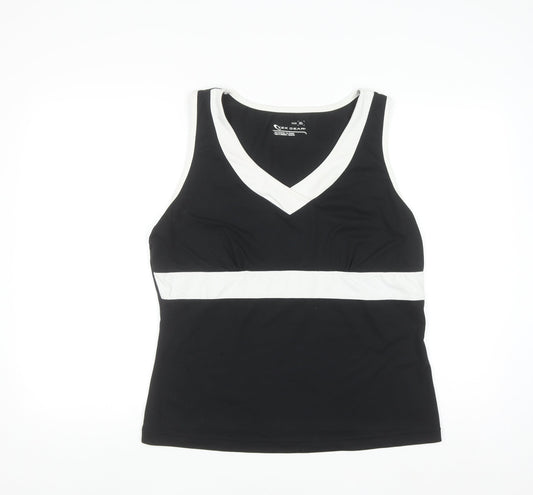 Tek Gear Women's Black XL V-Neck Colourblock Active Tank Top