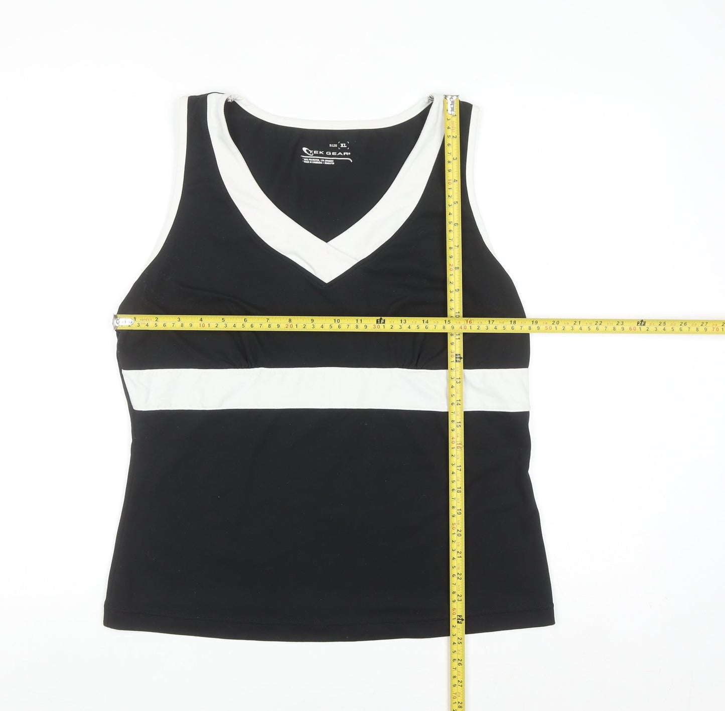Tek Gear Women's Black XL V-Neck Colourblock Active Tank Top