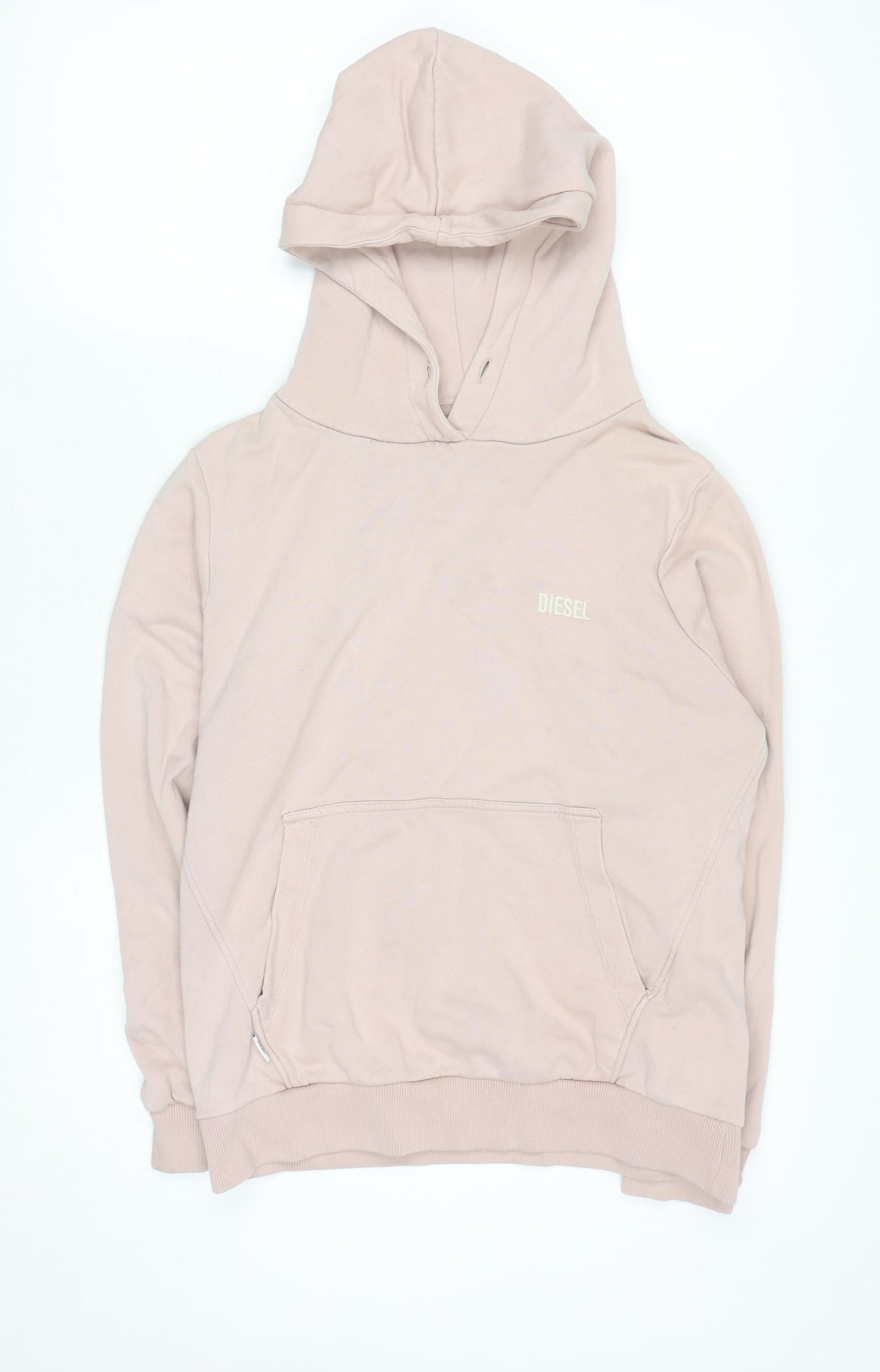 Diesel Women's Beige Pullover Hoodie XS Cotton Blend Casual