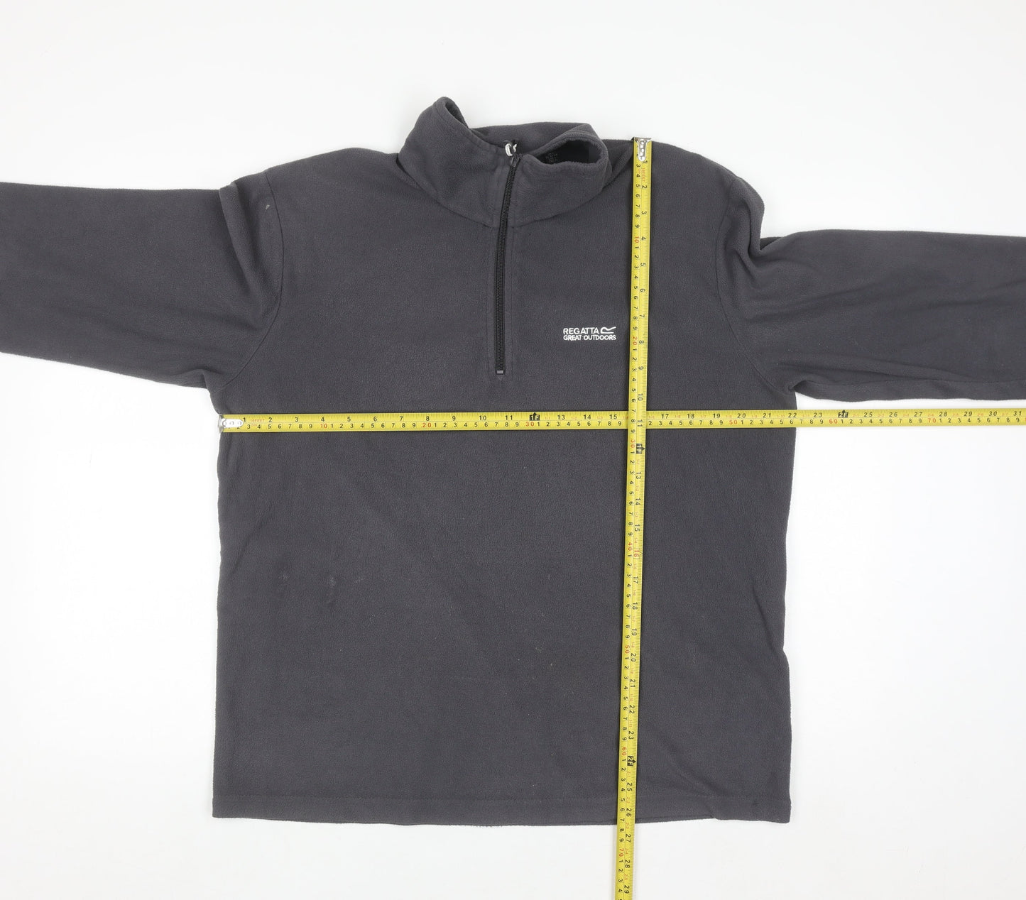 Regatta Mens Grey Fleece 1/4 Zip Pullover Sweatshirt L