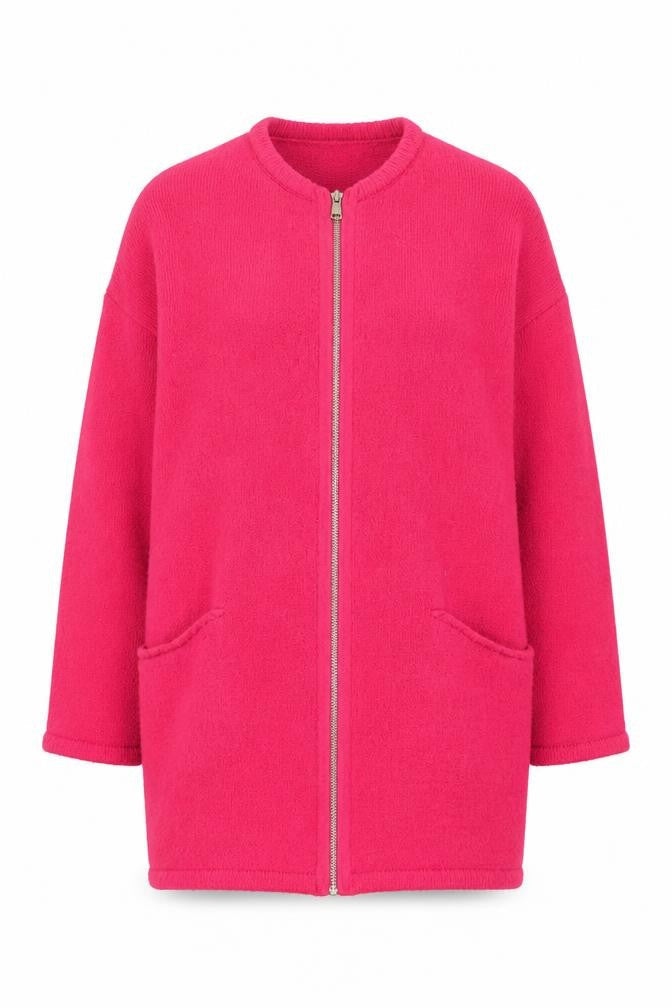 Primark Women's Pink Full Zip Knit Jumper L Long Sleeve