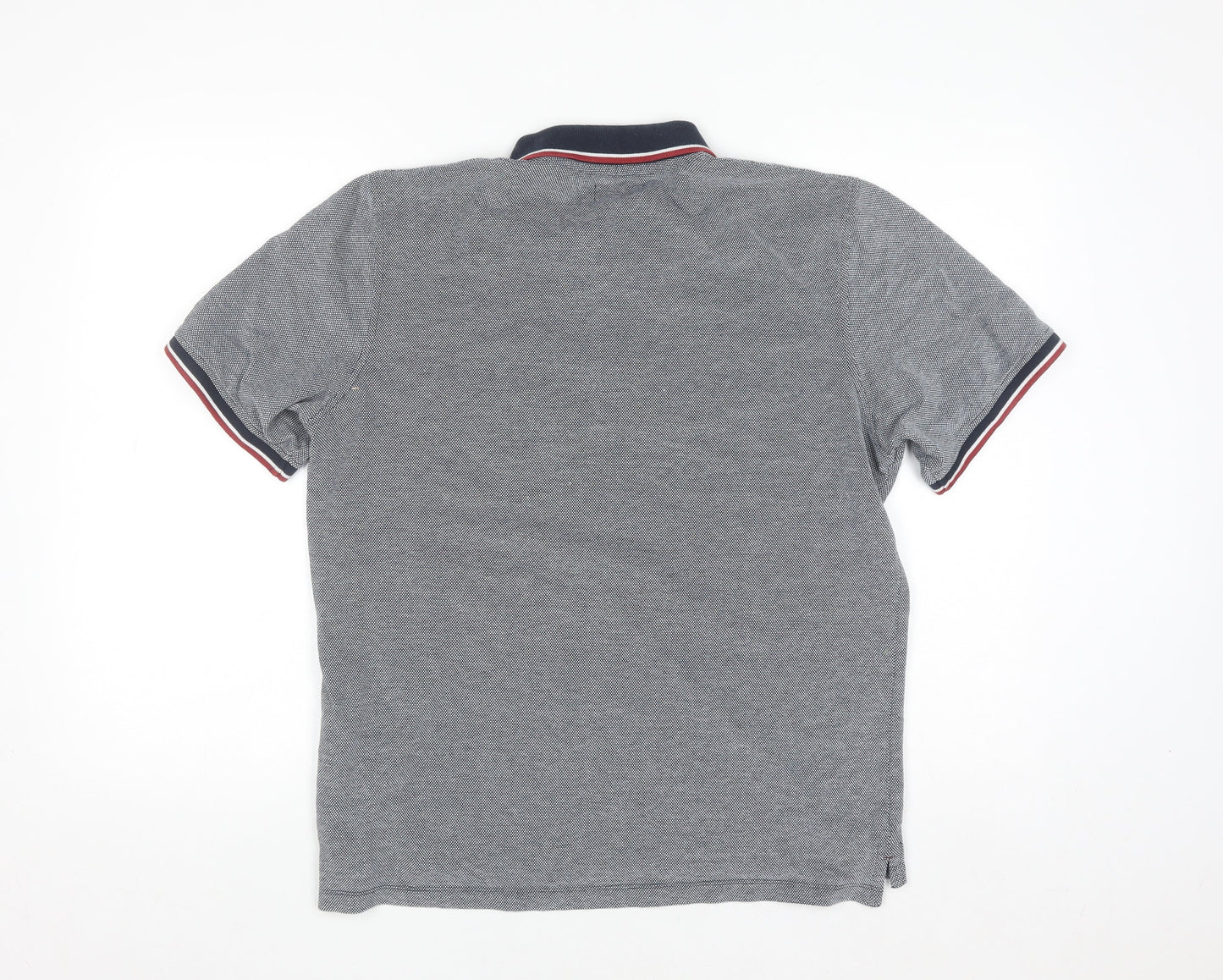 Jack & Jones Men's Grey Cotton Polo Shirt Size M Regular Fit
