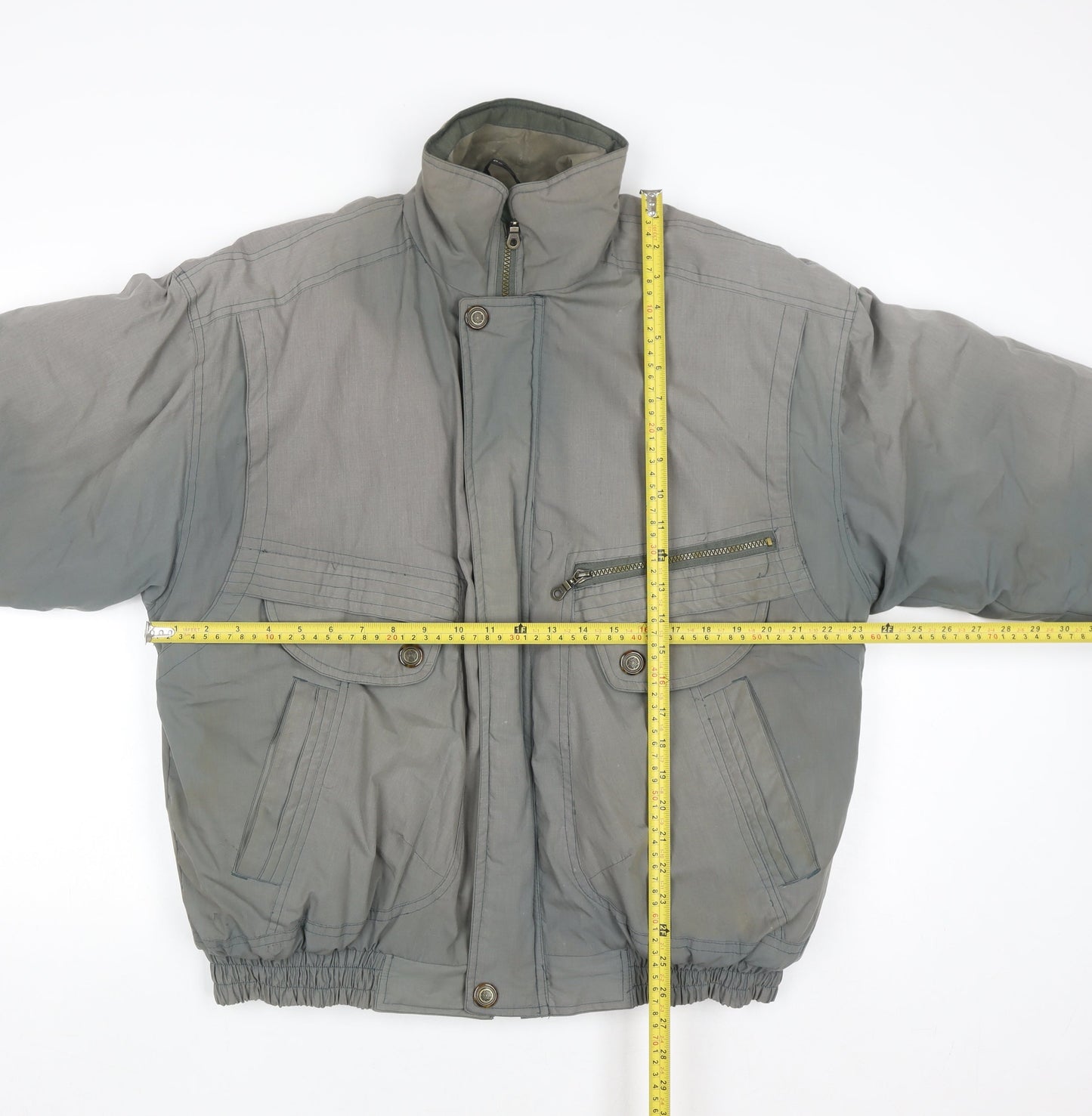 C&A Men's Grey 40 Regular Mid-Length Casual Polyester Cotton Jacket