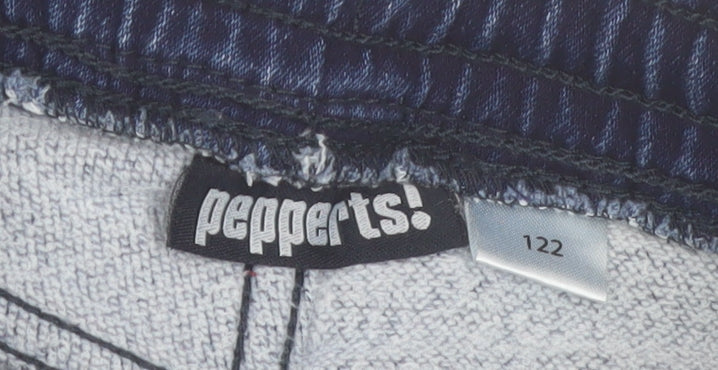 Pepperts Boys Blue Tapered Jeans 6-7 Years Elastic Waist Comfortable Denim