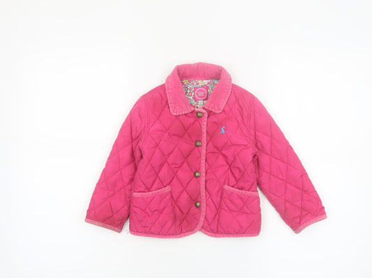 Joules Girls Pink Quilted Jacket 18-24 Months Padded Winter Coat