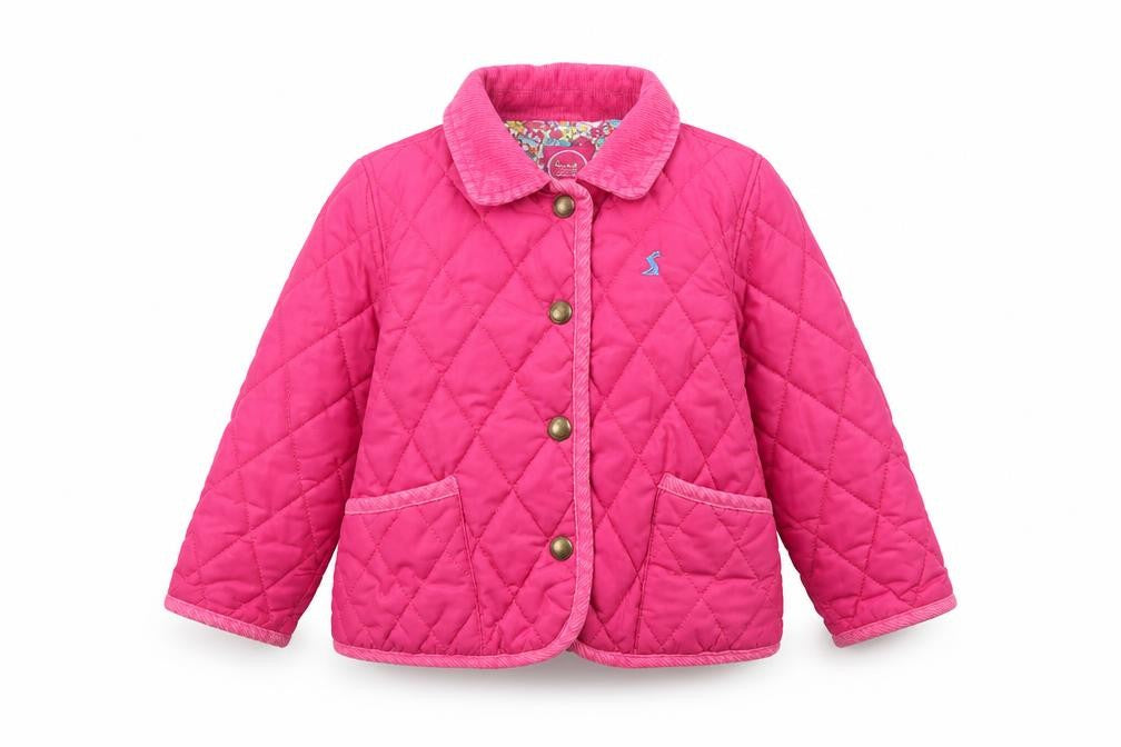 Joules Girls Pink Quilted Jacket 18-24 Months Padded Winter Coat