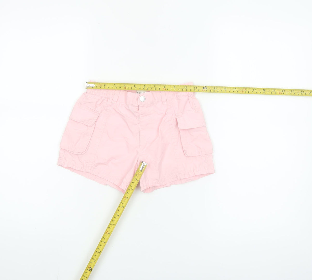 F&F Girls Pink Cotton Cargo Shorts 5-6 Years Elastic Waist Pockets