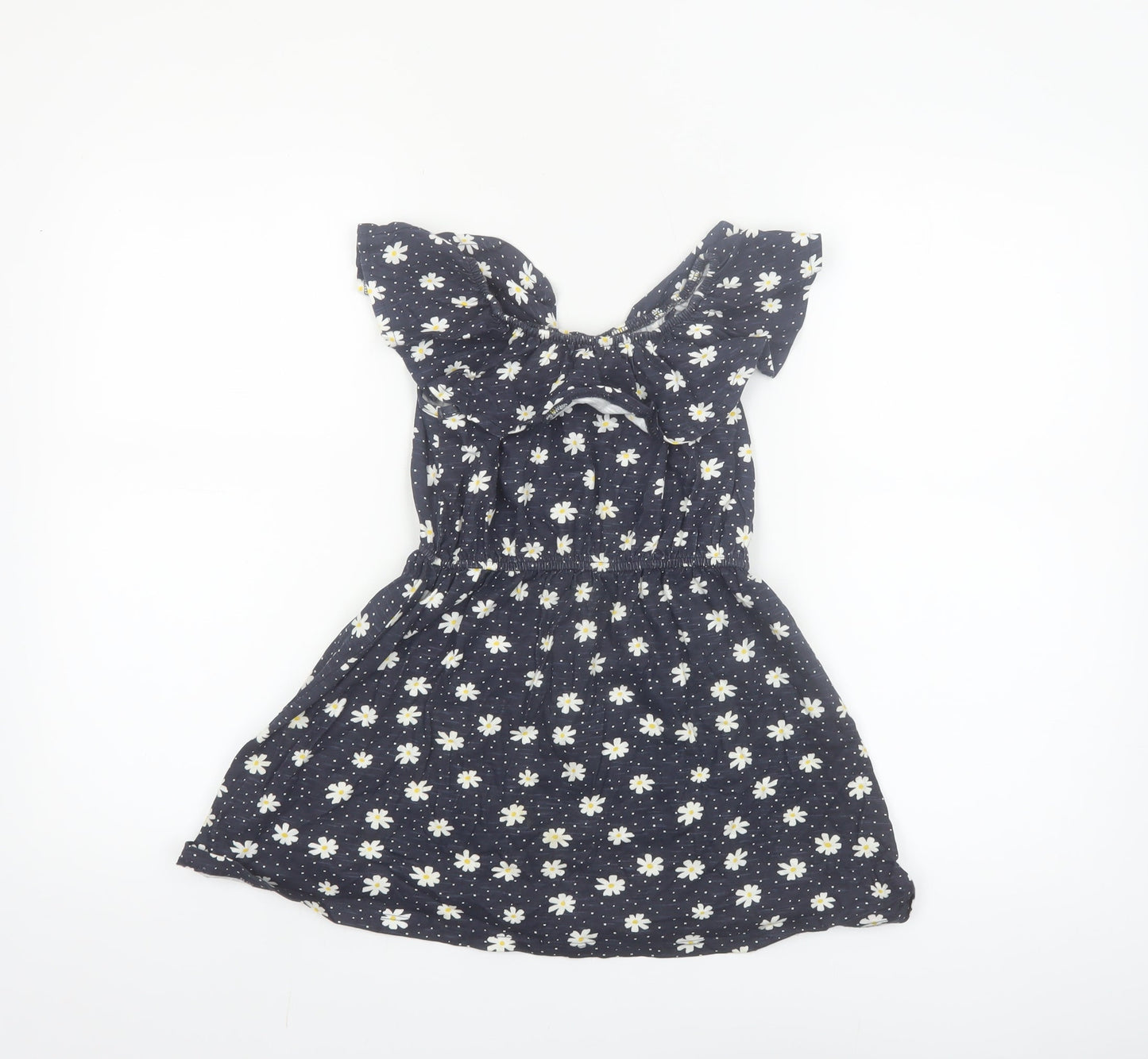 St. Bernard Girls Blue Floral Cotton A-Line Dress 6 Years