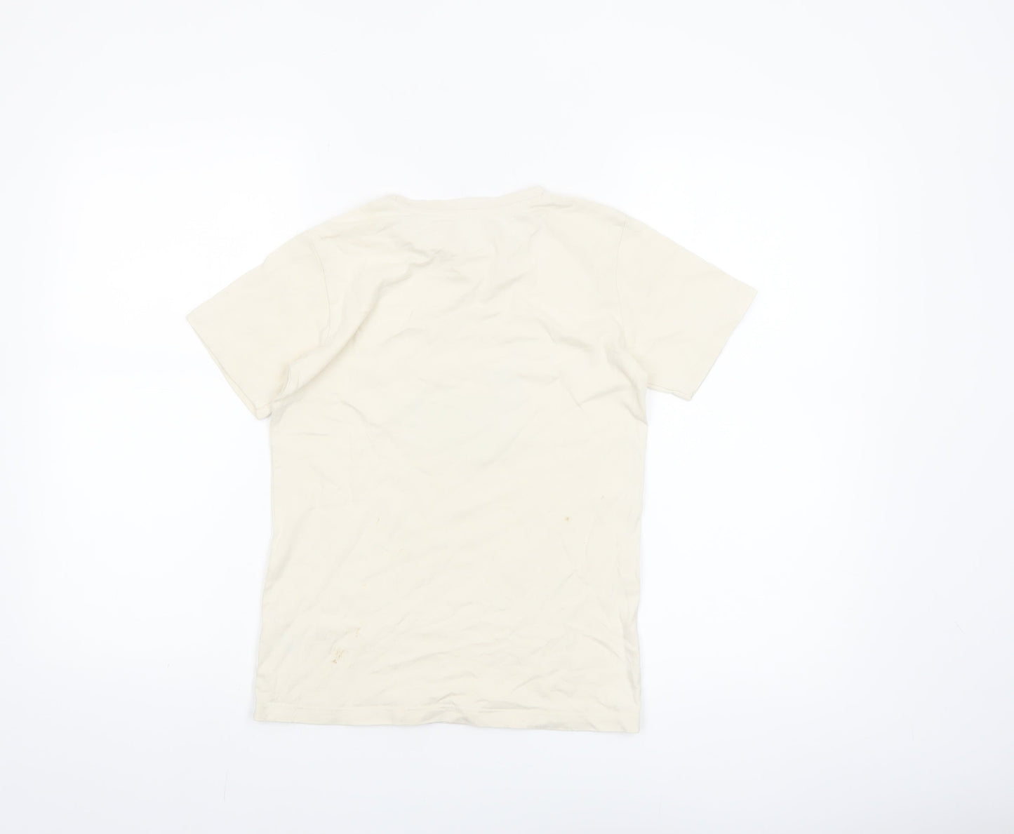 Dunnes Stores Boys Beige Surf Graphic Cotton T-Shirt 8-9 Years