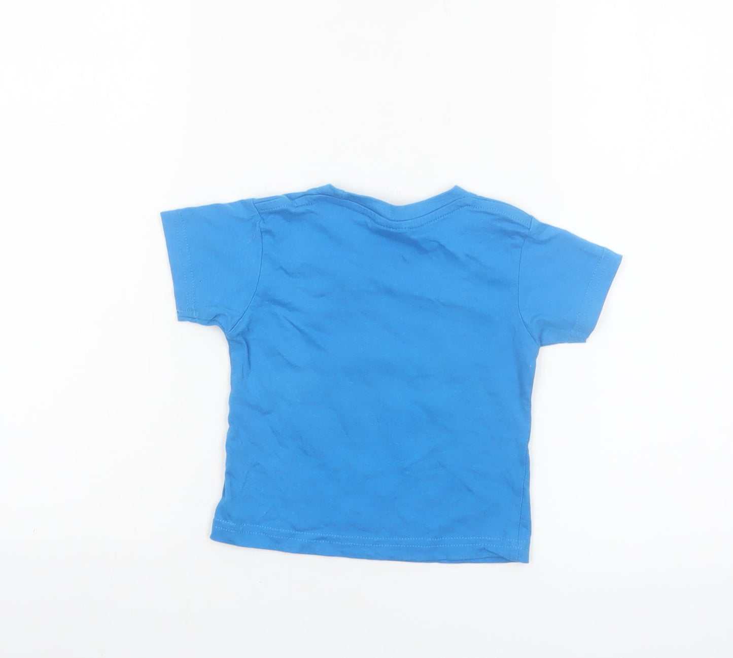 R.R Roberts Blue Funny Graphic Baby T-Shirt 6-9 Months Short Sleeve