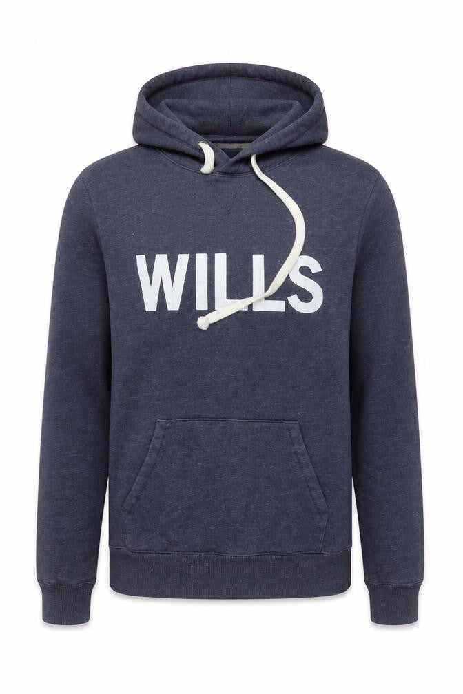 Jack Wills Men's Blue Pullover Hoodie Size S Logo Graphic Fleece