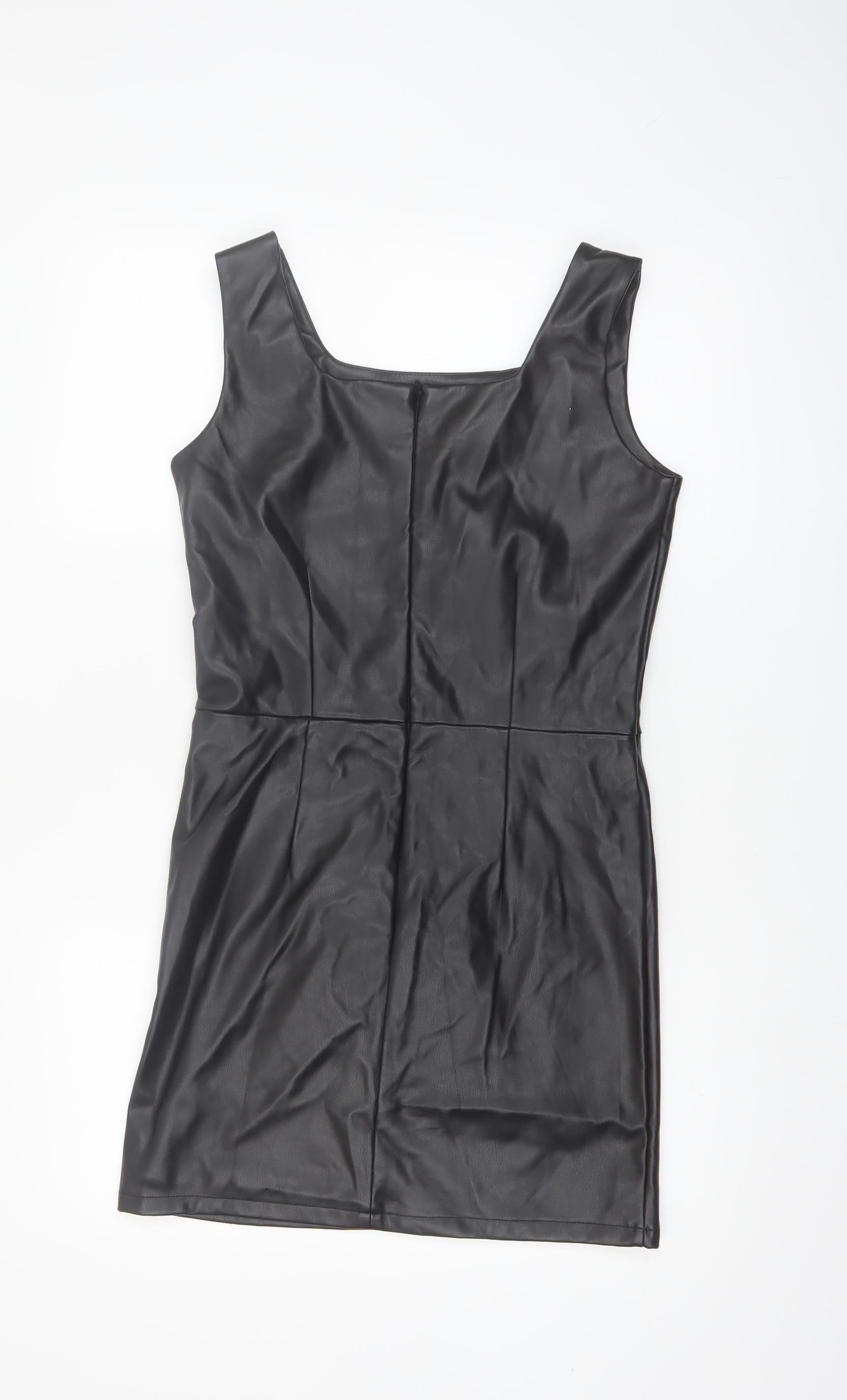 Primark Girls Black Faux Leather Bodycon Dress 13-14 Years Sleeveless – Prewornwholesale