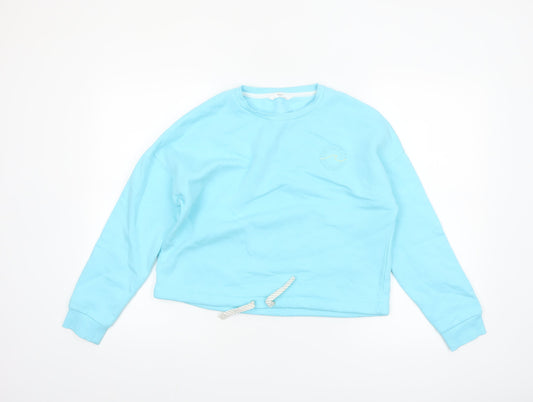 Marks and Spencer Girls Blue 12-13 Years Pullover Sweatshirt with Drawstring