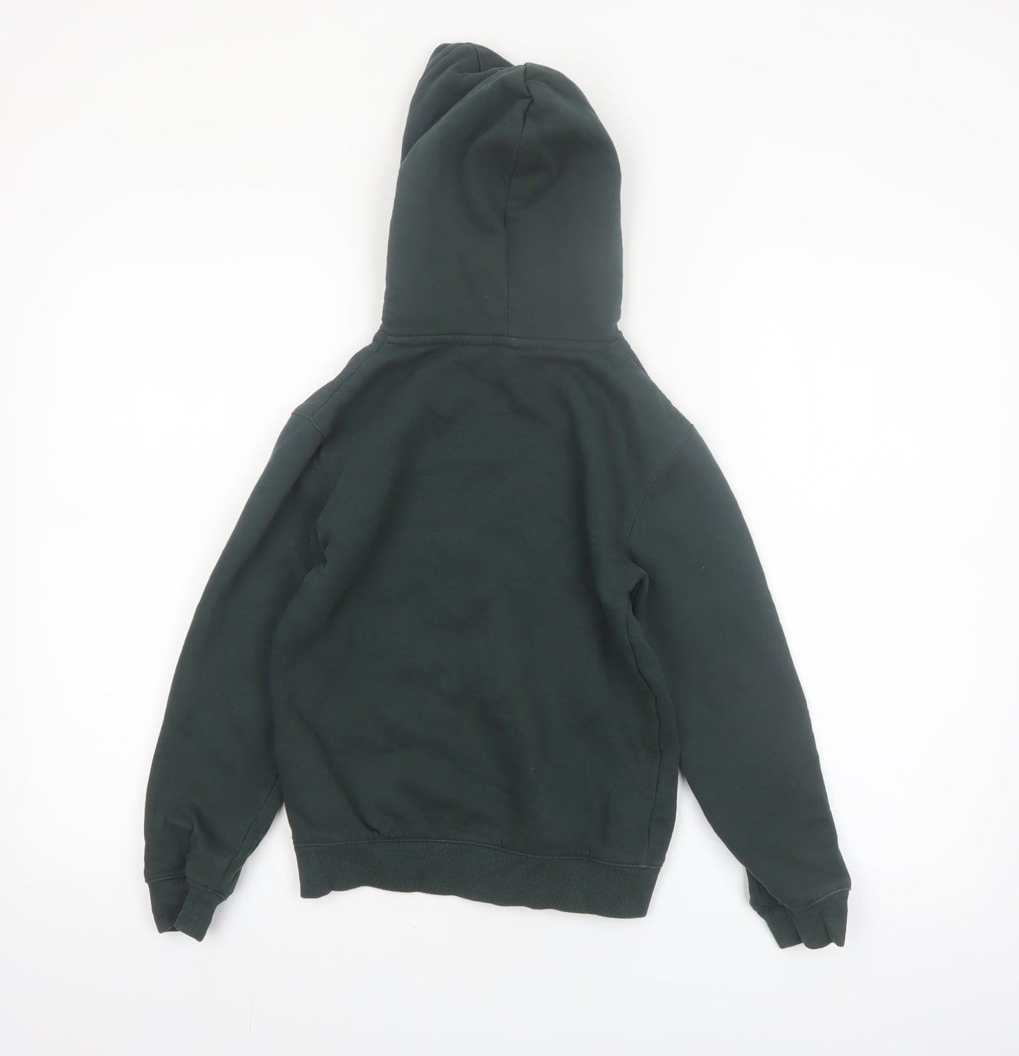 H&M Boys Dark Green Pullover Hoodie Size 9-10 Years Cotton Blend