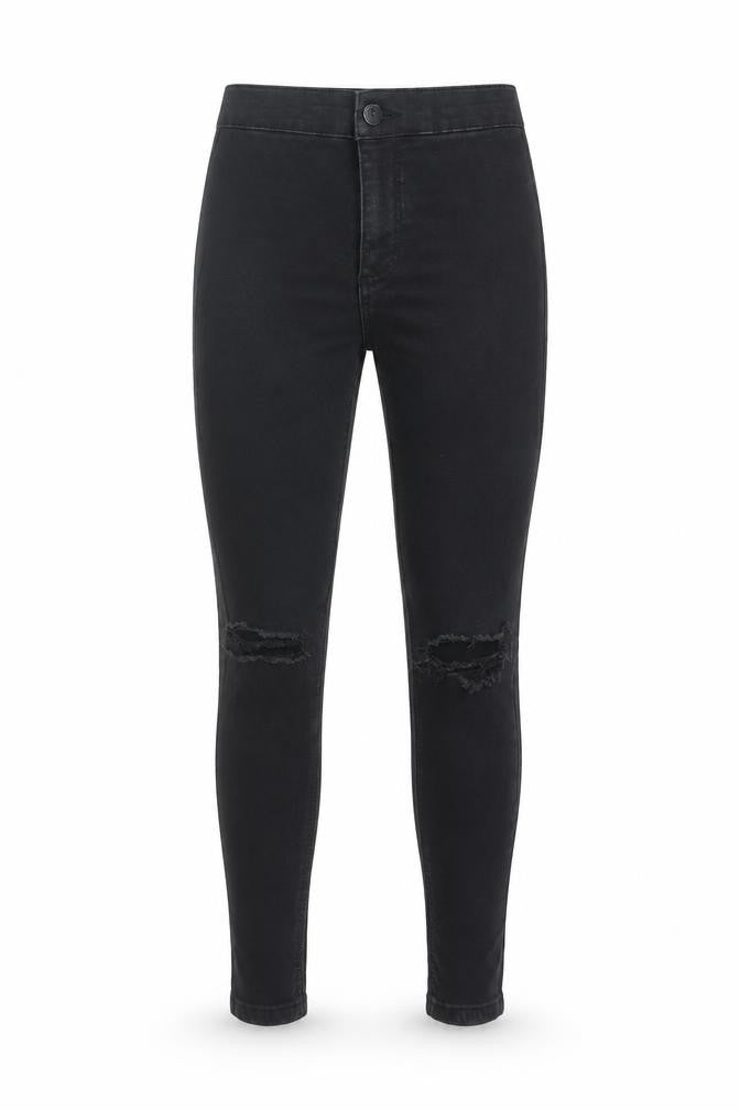 Topshop Women’s Black Petite Joni High Rise Distressed Skinny Jegging Jeans Size 6