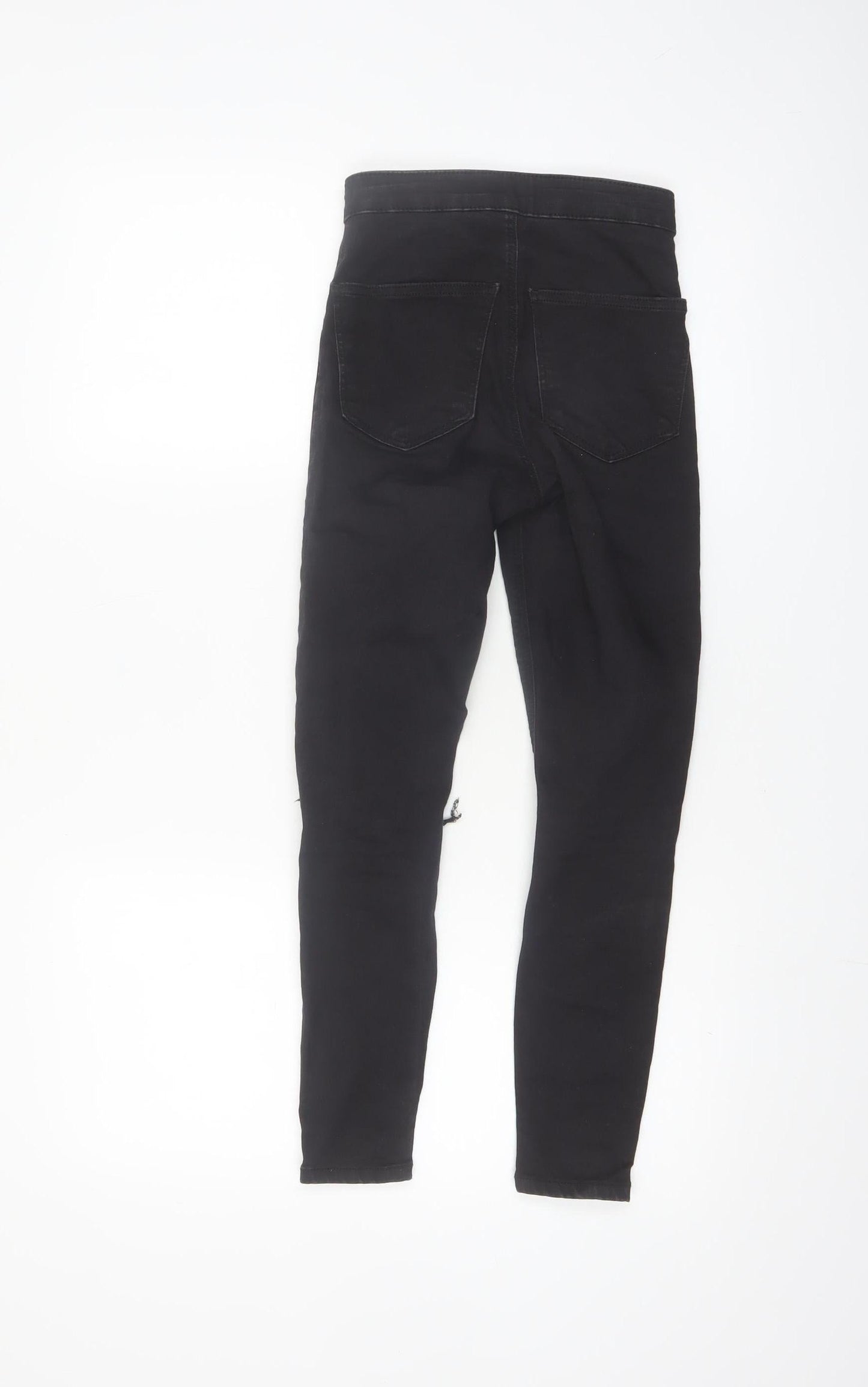 Topshop Women’s Black Petite Joni High Rise Distressed Skinny Jegging Jeans Size 6