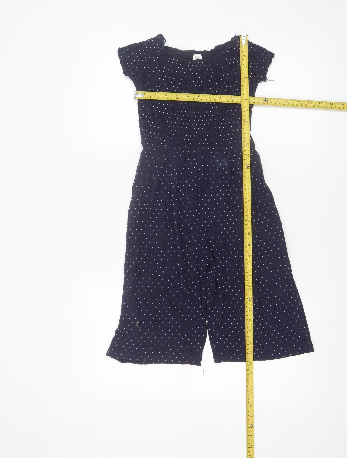 St. Bernard Girls Blue Polka Dot Jumpsuit Age 6 Short Sleeve Casual