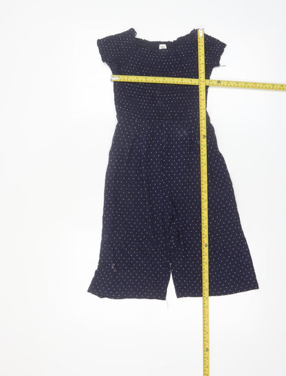 St Bernard Girls Blue Polka Dot Jumpsuit Age 6 Short Sleeve Casual