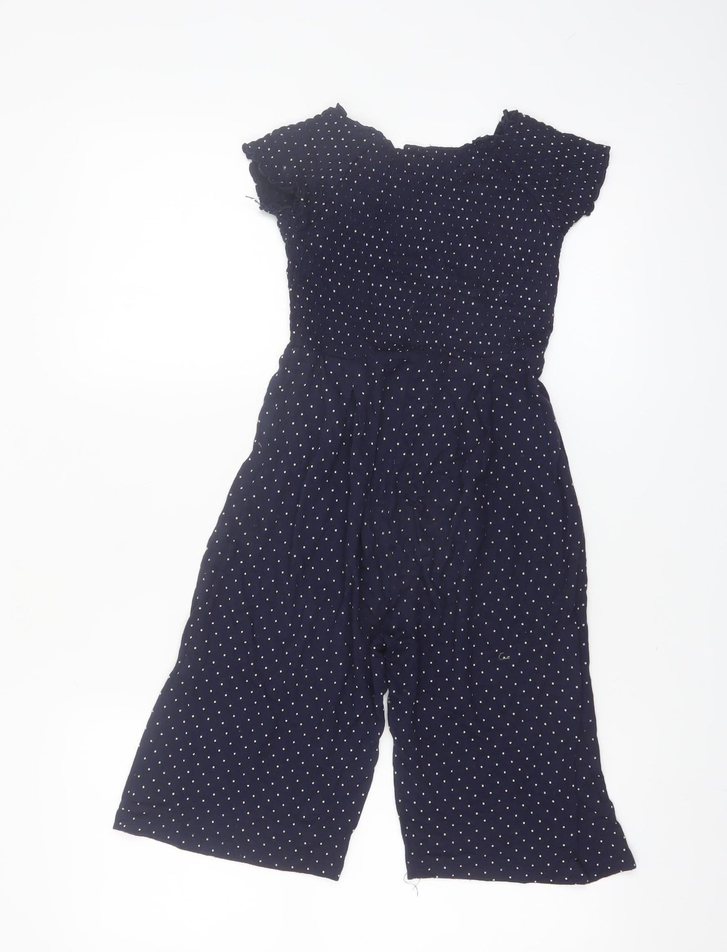 St. Bernard Girls Blue Polka Dot Jumpsuit Age 6 Short Sleeve Casual
