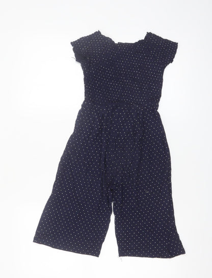 St Bernard Girls Blue Polka Dot Jumpsuit Age 6 Short Sleeve Casual