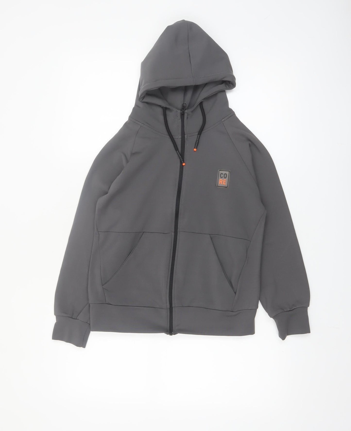 Mago Kids Boys Grey Full Zip Hoodie Size 12 Years Core Logo Lightweight