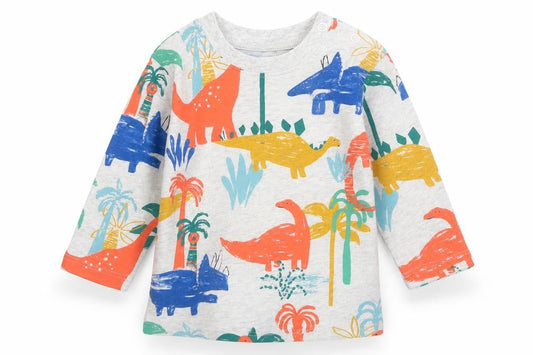 Marks & Spencer Baby Unisex Multicoloured Dinosaur Long Sleeve T-Shirt 3-6 Months