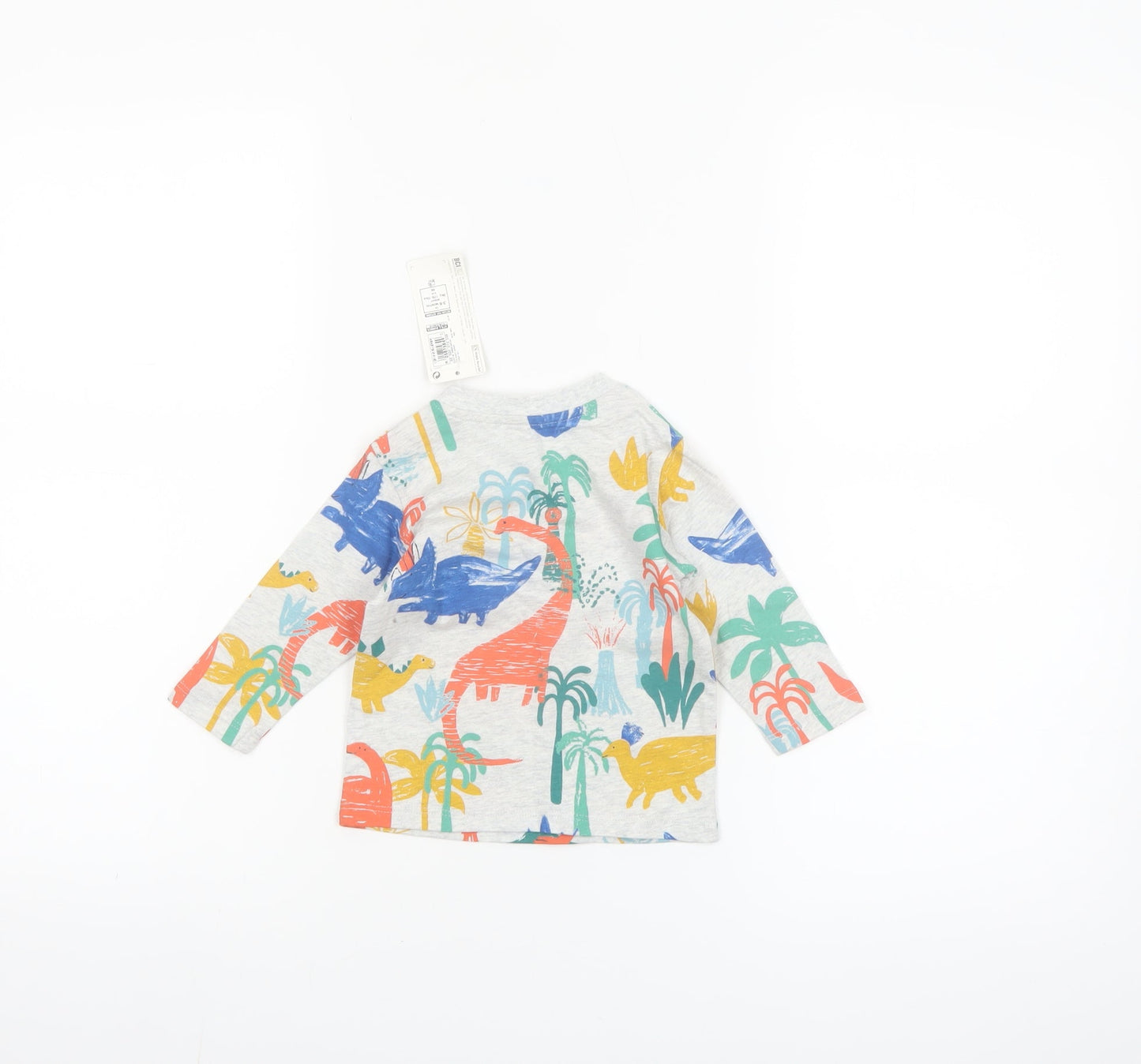Marks and Spencer Baby Unisex Multicoloured Dinosaur Long Sleeve T-Shirt 3-6 Months
