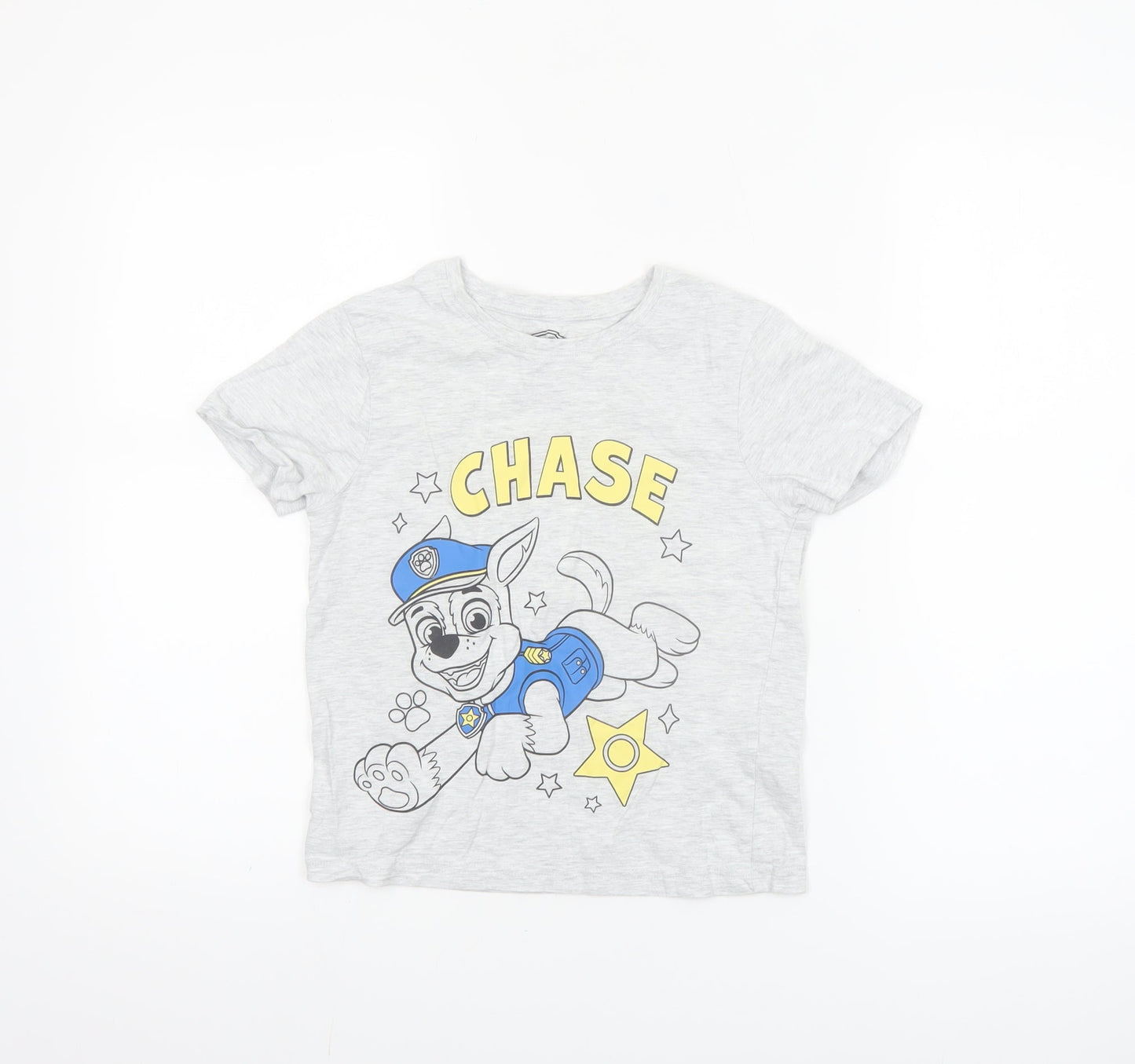 Nickelodeon Boys Grey Chase PAW Patrol T-Shirt 6-7 Years Short Sleeve