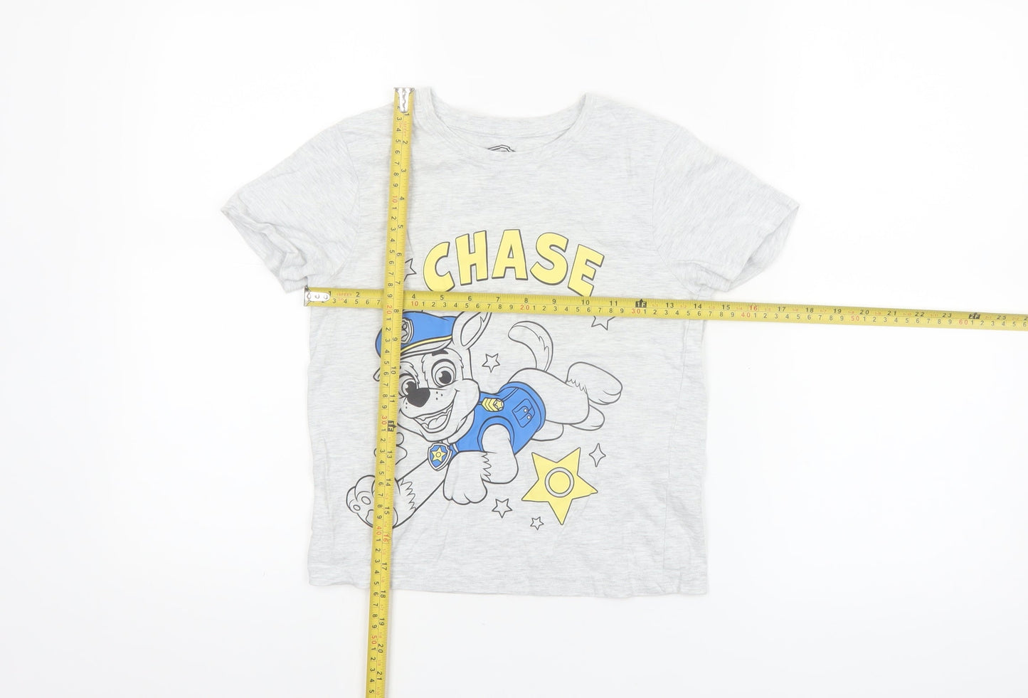 Nickelodeon Boys Grey Chase PAW Patrol T-Shirt 6-7 Years Short Sleeve