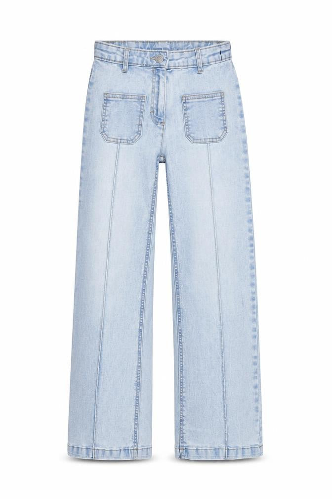 Dunnes Stores Girls Light Blue Wide-Leg Jeans 25in Waist Denim Summer Casual