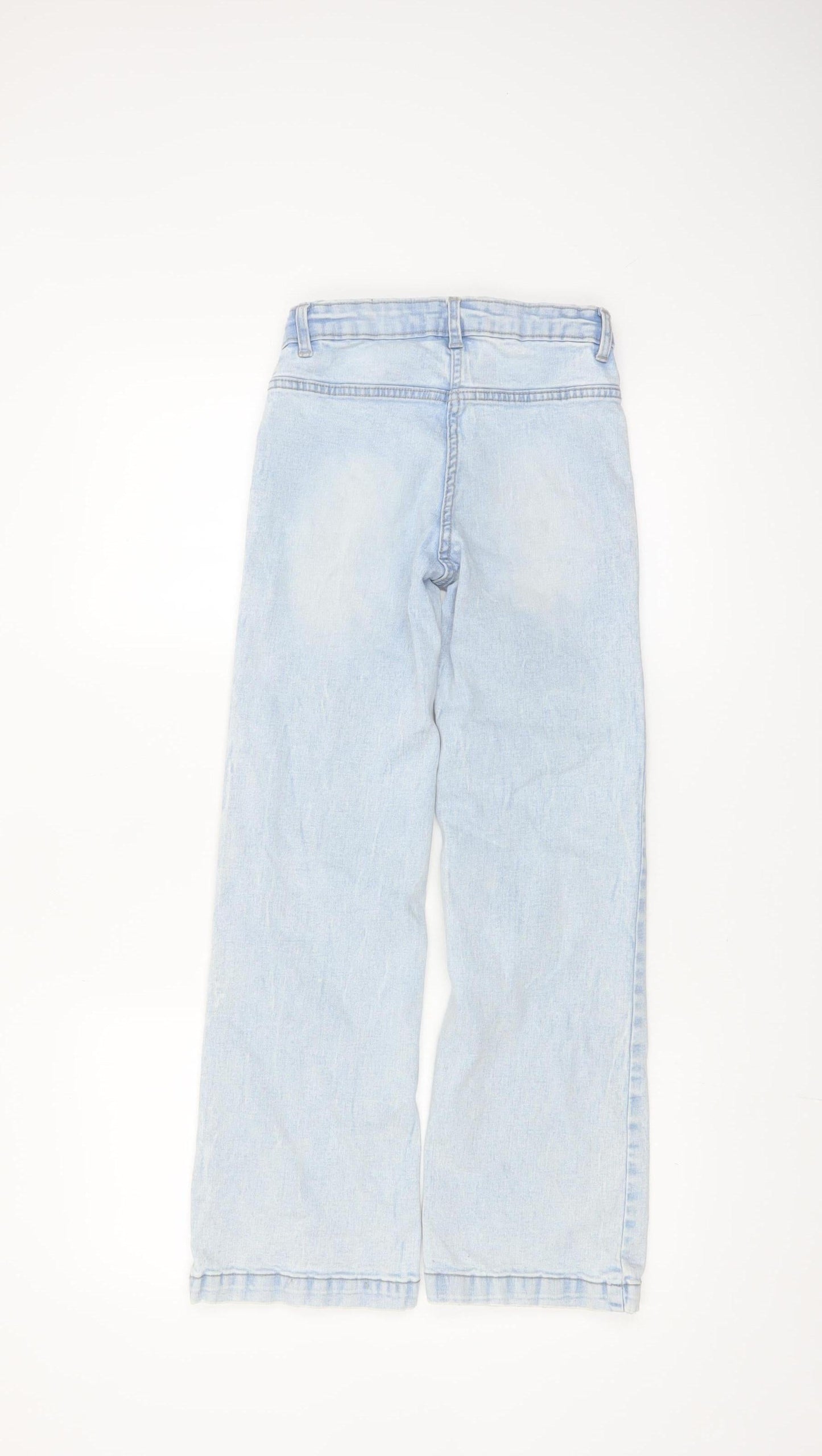 Dunnes Stores Girls Light Blue Wide-Leg Jeans 25in Waist Denim Summer Casual