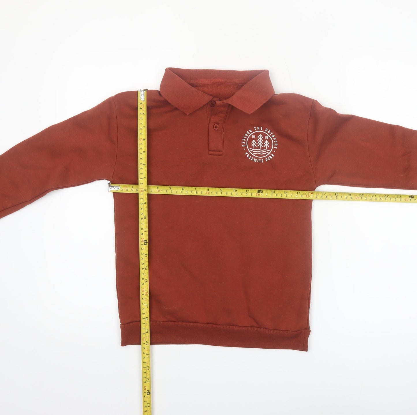 Dunnes Stores Boys Brown Collared Henley Sweatshirt 10-11 Years Outdoor Graphic