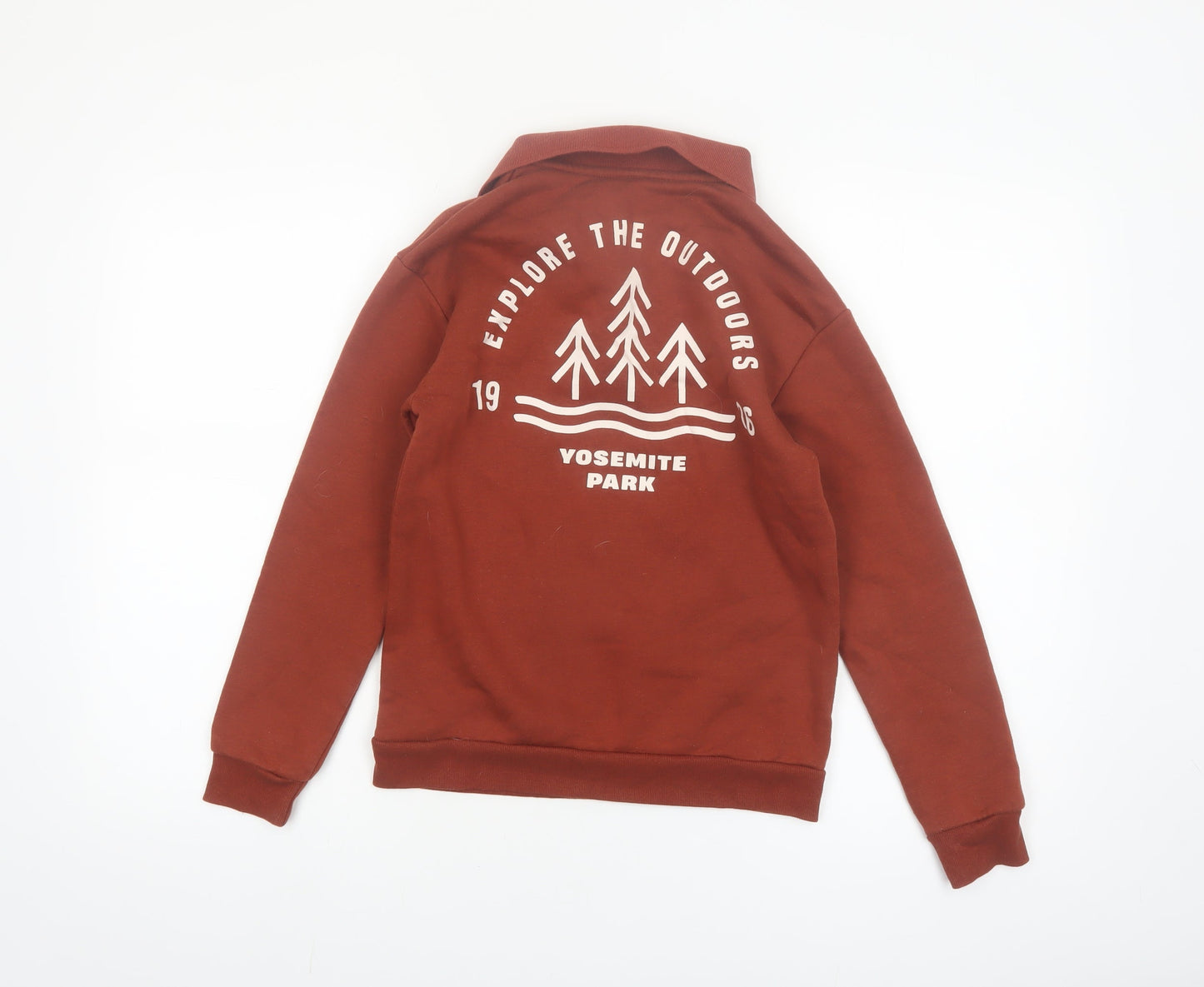 Dunnes Stores Boys Brown Collared Henley Sweatshirt 10-11 Years Outdoor Graphic