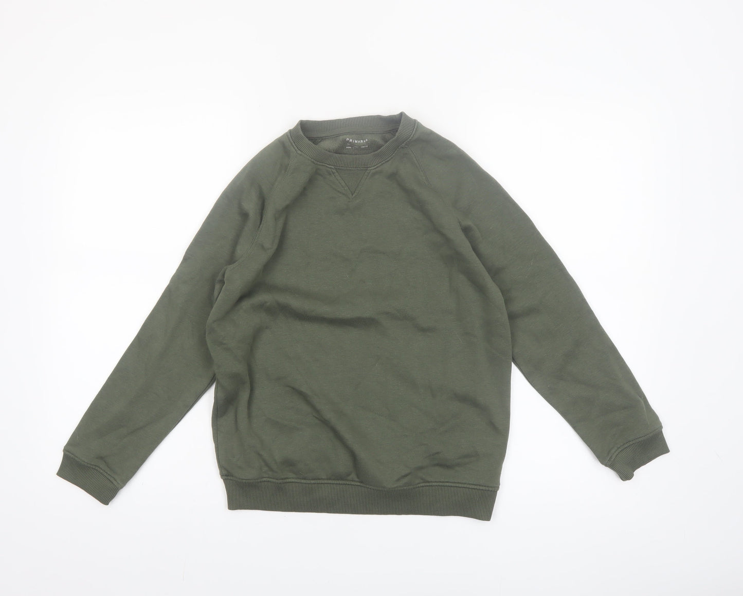 Primark Boys Green 10-11 Years Crew Neck Pullover Sweatshirt