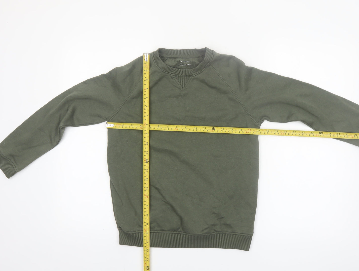 Primark Boys Green 10-11 Years Crew Neck Pullover Sweatshirt