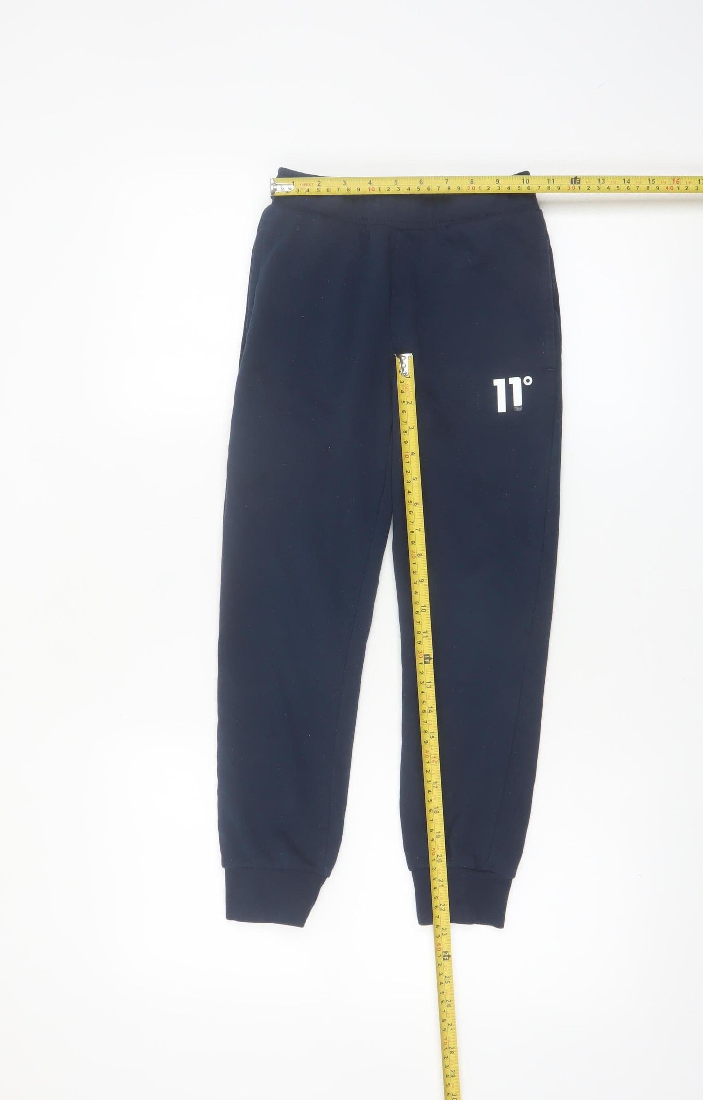 11 Degrees Boys Blue Jogger Trousers 8-10 Years Cotton Blend Fleece