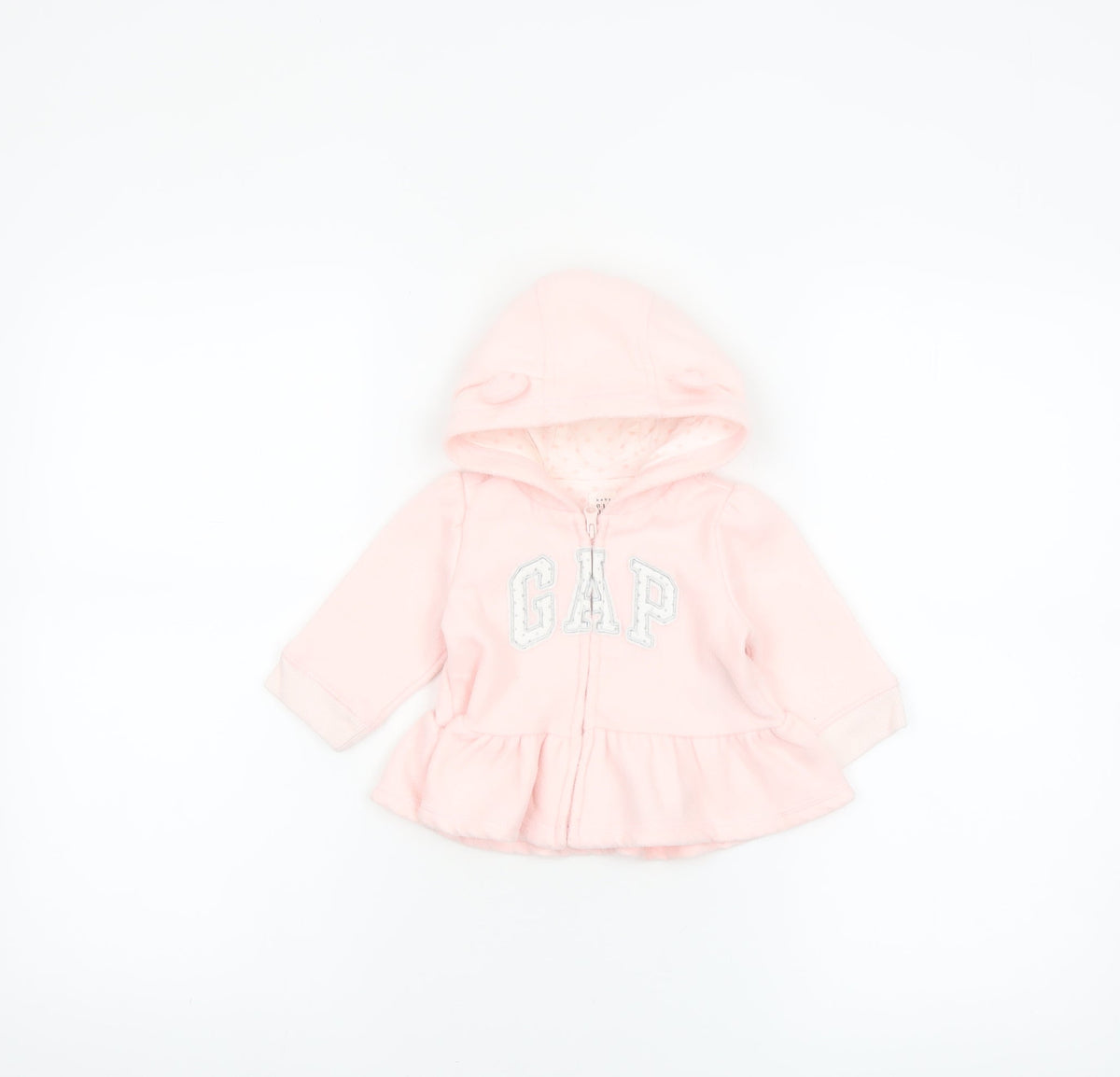 GAP Baby Girls Pink Hooded Full Zip Fleece Jacket 3-6 Months