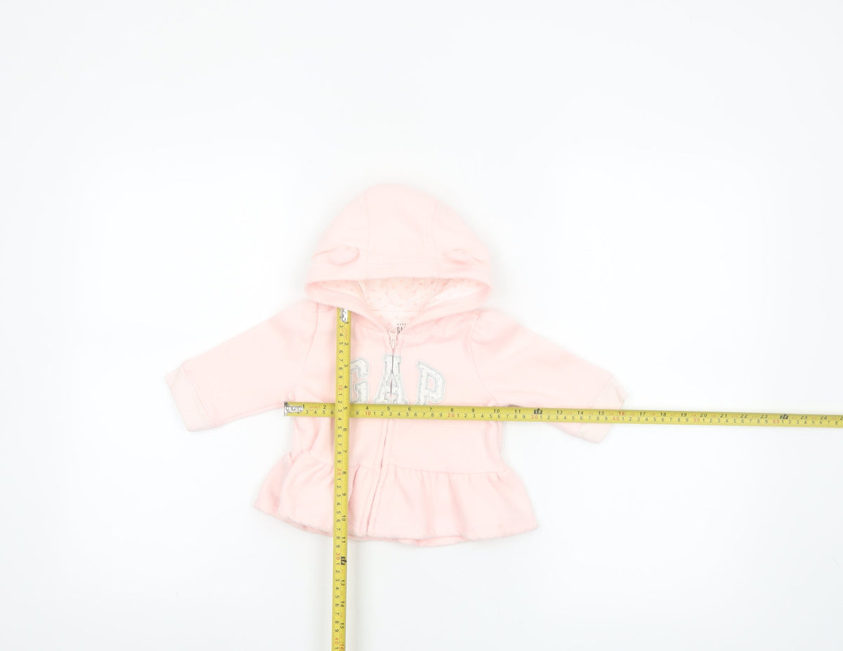 GAP Baby Girls Pink Hooded Full Zip Fleece Jacket 3-6 Months