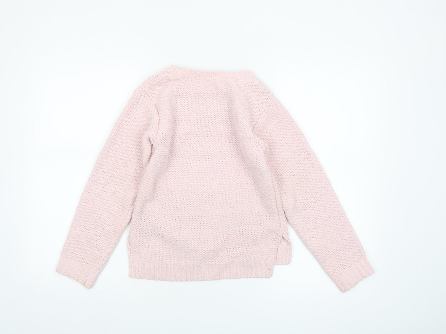 St Bernard for Dunnes Stores Girls Pink Sequin Unicorn Pullover Jumper Age 10