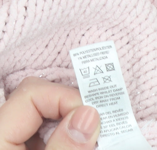 St Bernard for Dunnes Stores Girls Pink Sequin Unicorn Pullover Jumper Age 10