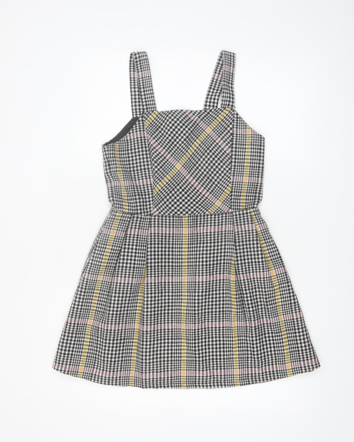 F&F Girls Multicoloured Check Pinafore Dress 13-14 Years Sleeveless Lined