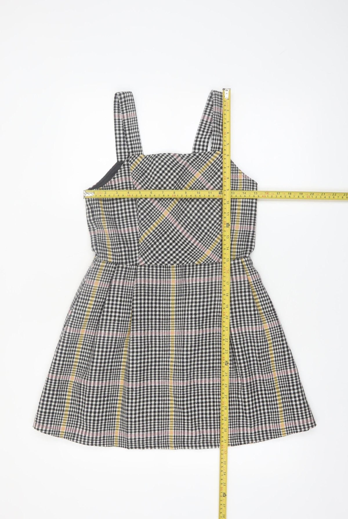 F&F Girls Multicoloured Check Pinafore Dress 13-14 Years Sleeveless Lined