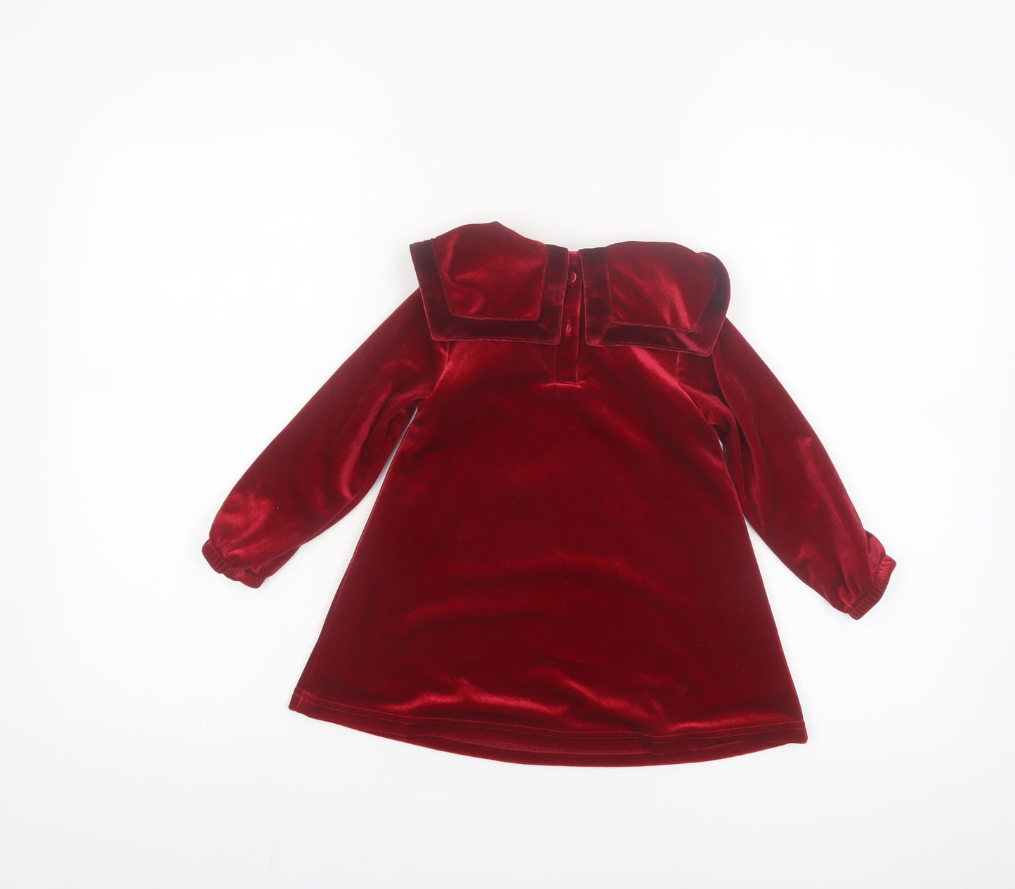 Leigh Tucker Willow Girls Red Velvet Bow Dress 18-24 Months Party Wear